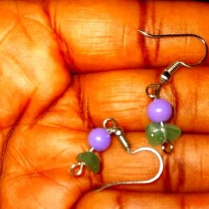 Purple and Green Healing Stone Earrings